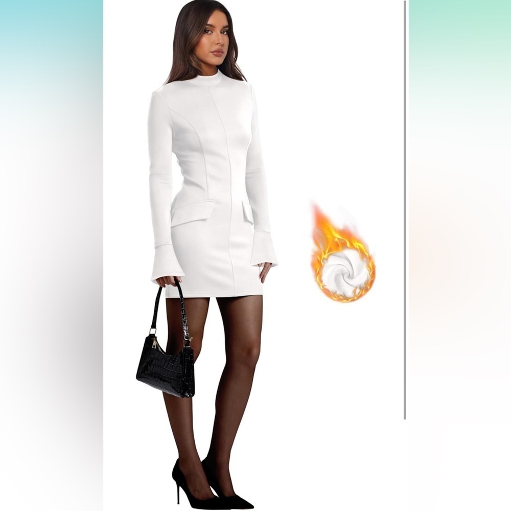 -Women's Fall Long Sleeve Mock Neck Dress Basic Party Club Bodycon Mini D…

8005 - Picture 2 of 4